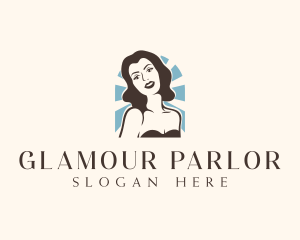 Pinup Woman Model logo design