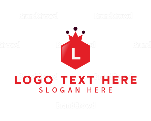 Hexagonal Crown Pomegranate Logo