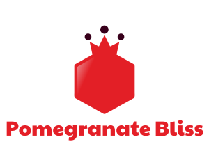 Pomegranate - Hexagonal Crown Pomegranate logo design