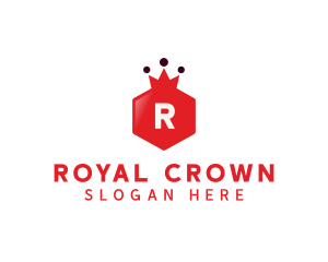 Hexagonal Crown Pomegranate logo design