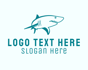 Powerful - Ocean Shark Wildlife logo design