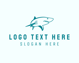 Aquarium - Ocean Shark Wildlife logo design