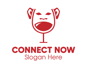 Meetup - Monkey Wine Glass logo design