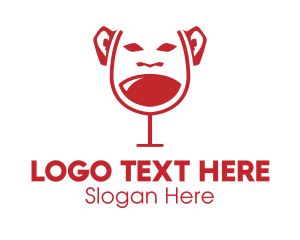 Red Wine - Monkey Wine Glass logo design