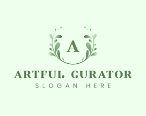 Natural Leaf Eco Wreath logo design