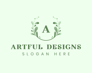 Natural Leaf Eco Wreath logo design