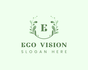 Natural Leaf Eco Wreath logo design