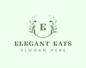 Natural Leaf Eco Wreath logo design