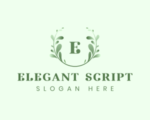 Natural Leaf Eco Wreath logo design