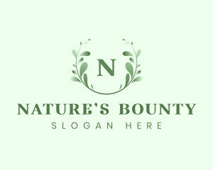 Natural Leaf Eco Wreath logo design