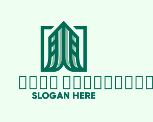 Green Skyscraper Badge Logo