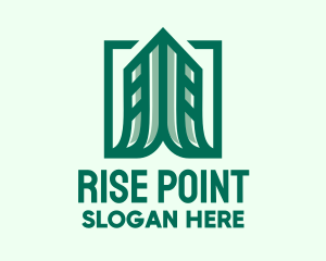 Vertical - Green Skyscraper Badge logo design