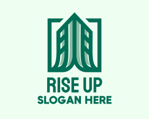 Green Skyscraper Badge logo design