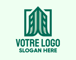 Tower - Green Skyscraper Badge logo design