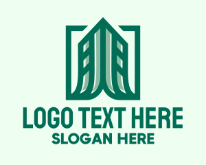 Unit - Green Skyscraper Badge logo design