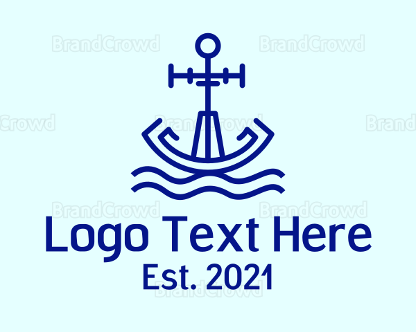 Minimalist Anchor Wave Logo