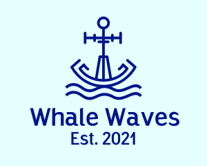 Minimalist Anchor Wave logo design