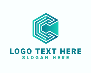 Hexagon Company Letter C logo design