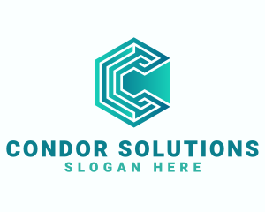 Hexagon Company Letter C logo design