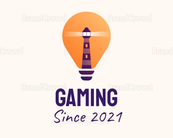 Lighthouse Light Bulb Logo