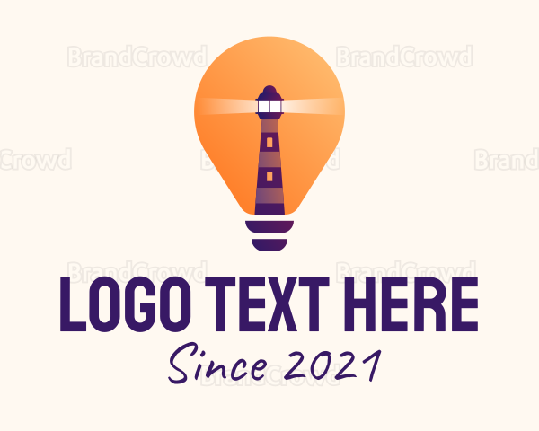 Lighthouse Light Bulb Logo