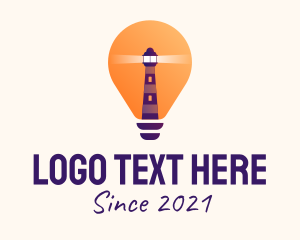 Coastal - Lighthouse Light Bulb logo design