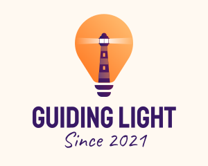 Lighthouse Light Bulb  logo design