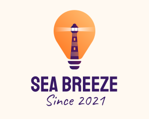 Lighthouse Light Bulb  logo design