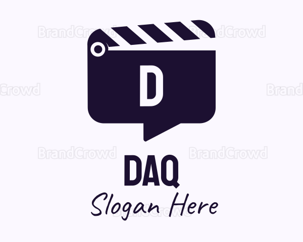 Movie Clapboard Chat Lettermark Logo