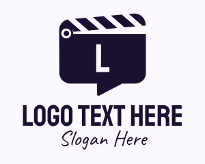 Film Studio - Movie Clapboard Chat Lettermark logo design