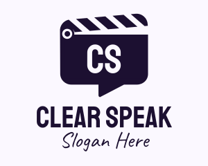 Speak - Movie Clapboard Chat Lettermark logo design