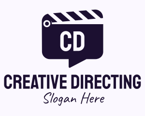 Directing - Movie Clapboard Chat Lettermark logo design