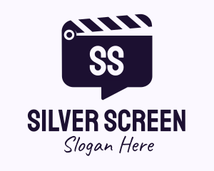 Film Production - Movie Clapboard Chat Lettermark logo design