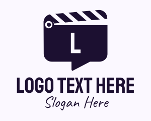 Movie Clapboard Chat Lettermark Logo