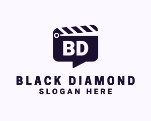 Movie Clapboard Chat logo design