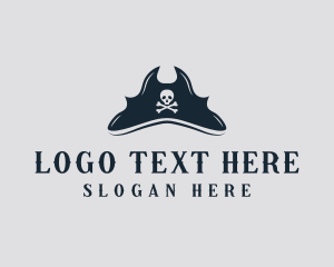 Skull Pirate Hat Logo