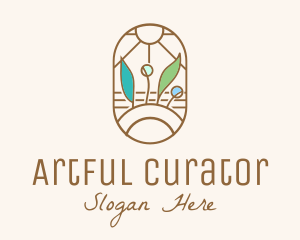 Organic Farm Stained Glass logo design