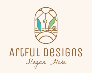 Organic Farm Stained Glass logo design