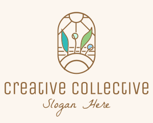 Organic Farm Stained Glass logo design