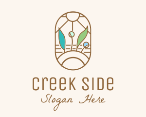 Organic Farm Stained Glass logo design