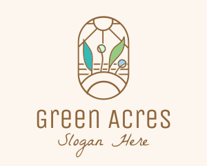 Farming - Organic Farm Stained Glass logo design