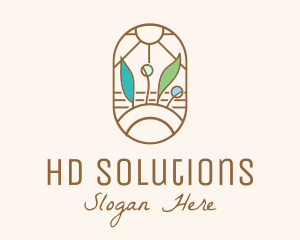 Organic Farm Stained Glass logo design