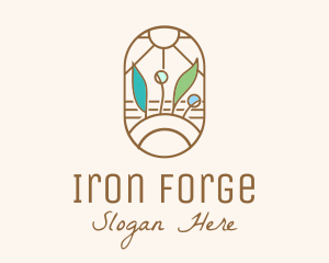 Organic Farm Stained Glass logo design