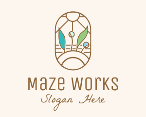 Organic Farm Stained Glass logo design