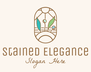 Organic Farm Stained Glass logo design