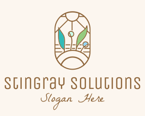 Organic Farm Stained Glass logo design