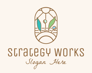 Organic Farm Stained Glass logo design