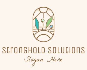 Organic Farm Stained Glass logo design