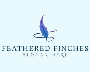 Quill Pen Feather logo design