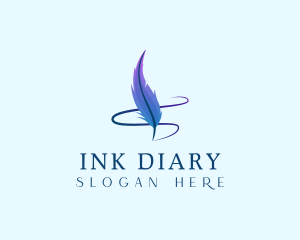 Quill Pen Feather logo design